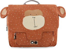 Trixie Boekentas - Mr. Monkey - Schooltas Waterafstotend - Boekentas voor Kind - Voor Jongens en Meisjes - Geschikt als Gymtas - Bruin