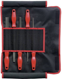 Dick 13081230 Werkplaatsvijlen assortiment plat in 200 en 300 mm, kap 1-2-3 met 2K handgreep in roltas 1 set(s)