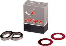 Cema Kogellager set voor 24mm bottom bracket RVS rood