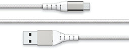 Bigben Connected Force Power Lite - USB A naar Micro USB - Versterkte oplaadkabel - 2 meter - Wit