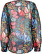 DIDI Dames Blouse chiffon Beau in dark blue with Bird garden print maat 44