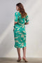 DIDI Dames Dress Bowy in green with Island print maat 36