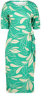 DIDI Dames Dress Bowy in green with Island print maat 36