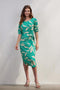 DIDI Dames Dress Bowy in green with Island print maat 40