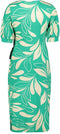 DIDI Dames Dress Bowy in green with Island print maat 44