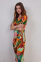 DIDI Dames Dress Bowy in offwhite with Seasons print. maat 40