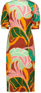 DIDI Dames Dress Bowy in offwhite with Seasons print. maat 44