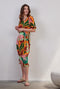 DIDI Dames Dress Bowy in offwhite with Seasons print. maat 44