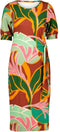 DIDI Dames Dress Bowy in offwhite with Seasons print. maat 46