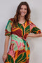 DIDI Dames Dress Bowy in offwhite with Seasons print. maat 46