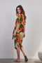 DIDI Dames Dress Bowy in offwhite with Seasons print. maat 48