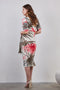 DIDI Dames Dress Bowy in offwhite with Yucca print. maat 40