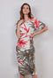 DIDI Dames Dress Bowy in offwhite with Yucca print. maat 42