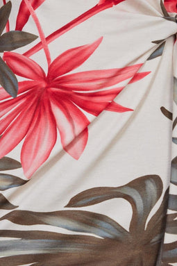 DIDI Dames Dress Bowy in offwhite with Yucca print. maat 44