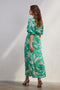 DIDI Dames Dress Dawn in green with Island print maat 40