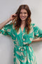 DIDI Dames Dress Dawn in green with Island print maat 42