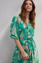 DIDI Dames Dress Dawn in green with Island print maat 48