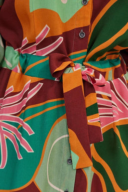 DIDI Dames Dress Dawn in offwhite with Seasons print maat 38