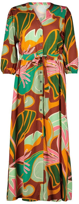 DIDI Dames Dress Dawn in offwhite with Seasons print maat 40
