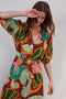 DIDI Dames Dress Dawn in offwhite with Seasons print maat 42