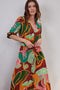 DIDI Dames Dress Dawn in offwhite with Seasons print maat 42
