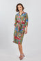 DIDI Dames Longer tunic Wonderful 3/4 sleeve in Aloe green with Bird garden print maat 44