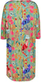 DIDI Dames Loose dress 3/4 sleeves print in Aloe green with Bird garden print maat 46