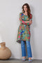 DIDI Dames Loose dress 3/4 sleeves print in Aloe green with Bird garden print maat 38