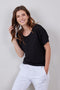 DIDI Dames Loose tee Flow in zwart maat 38