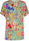 DIDI Dames Loose tee Flow print in aloe green with bird garden print maat 40