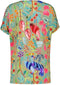 DIDI Dames Loose tee Flow print in aloe green with bird garden print maat 44