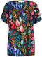 DIDI Dames Loose tee Flow print in dark blue with Bird garden print maat 48