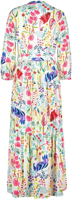 DIDI Dames Maxi dress Melody in offwhite with bird garden print maat 40