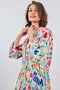 DIDI Dames Maxi dress Melody in offwhite with bird garden print maat 42