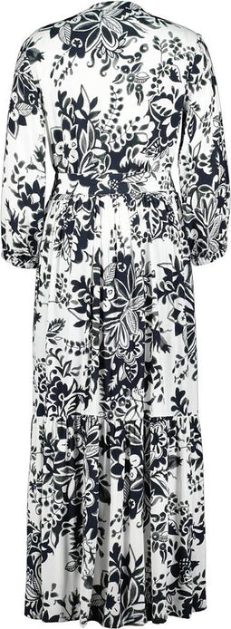 DIDI Dames Maxi dress Melody in offwhite with black Centerpiece print maat 38
