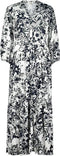 DIDI Dames Maxi dress Melody in offwhite with black Centerpiece print maat 46