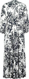 DIDI Dames Maxi dress Melody in offwhite with black Centerpiece print maat 38