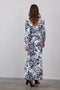 DIDI Dames Maxi dress Melody in offwhite with black Centerpiece print maat 46