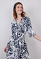 DIDI Dames Maxi dress Melody in offwhite with black Centerpiece print maat 44