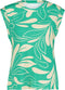 DIDI Dames Sleeveless tee Golden in Green with Island print maat 44