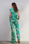 DIDI Dames Sleeveless tee Golden in Green with Island print maat 48