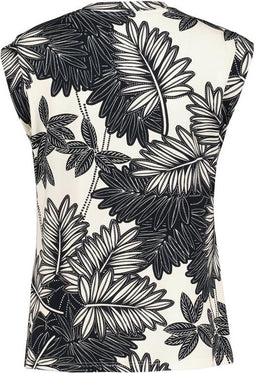 DIDI Dames Sleeveless tee Golden in offwhite with Floret print. maat 48