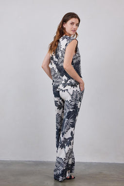 DIDI Dames Sleeveless tee Golden in offwhite with Floret print. maat 40