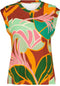 DIDI Dames Sleeveless tee Golden in offwhite with Seasons print maat 44
