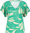DIDI Dames V-neck top Jeska in green with Island print maat 44