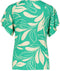 DIDI Dames V-neck top Jeska in green with Island print maat 48