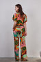 DIDI Dames V-neck top Jeska in offwhite with Seasons print maat 40