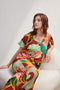 DIDI Dames V-neck top Jeska in offwhite with Seasons print maat 42