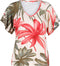 DIDI Dames V-neck top Jeska in offwhite with Yucca print maat 40