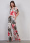 DIDI Dames V-neck top Jeska in offwhite with Yucca print maat 46